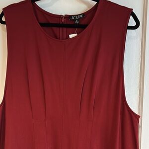 J.Crew, 3X burgundy maxi fitted waisted dress with viscove poly nylon combo.
